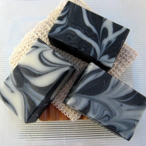 Organic Charcoal Soap, Activated Charcoal and Tea Tree Vegan-Cold Process Soap image 2