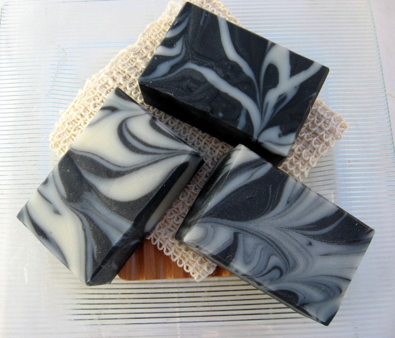 Organic Charcoal Soap, Activated Charcoal and Tea Tree Vegan-Cold Process Soap image 2