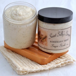 Rosemary Mint Sugar Scrub, 8oz Emulsified Organic Sugar image 3