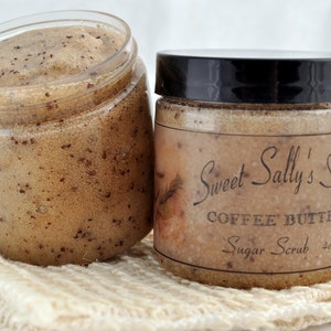 Coffee Butter Sugar Scrub, 4oz Emulsified Organic Sugar image 3