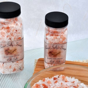 Rose Geranium Bath Salts, 8oz image 4