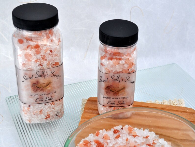 Rose Geranium Bath Salts, 8oz image 4