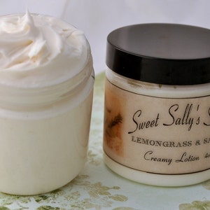 Lemongrass and Sage Creamy Lotion 4oz, Body and Hand Lotion image 2