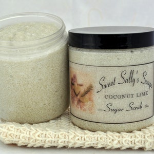 Coconut Lime Sugar Scrub 8oz, Emulsified Organic Sugar image 1