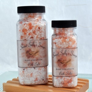 Rose Geranium Bath Salts, 8oz image 2
