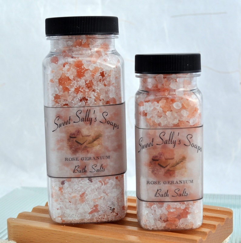 Rose Geranium Bath Salts, 8oz image 2