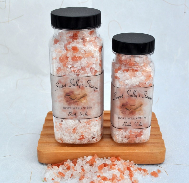 Rose Geranium Bath Salts, 8oz image 3