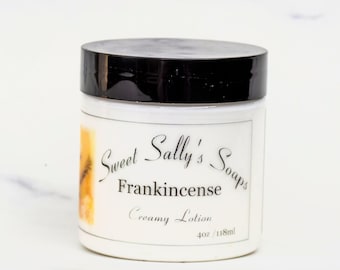 Frankincense Creamy Lotion, Natural Skin Care, Moisturizing Body Lotion, Essential Oil Scented