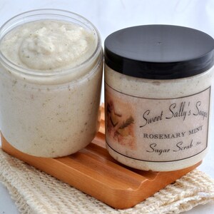 Rosemary Mint Sugar Scrub, 8oz Emulsified Organic Sugar image 4