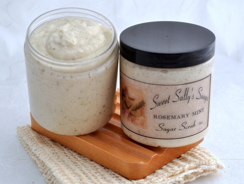 Rosemary Mint Sugar Scrub, 8oz Emulsified Organic Sugar image 4