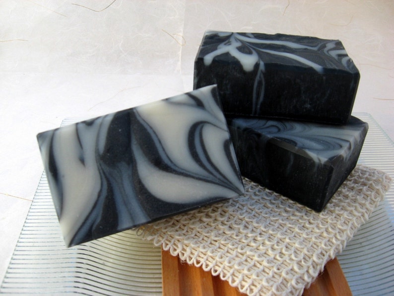 Organic Charcoal Soap, Activated Charcoal and Tea Tree Vegan-Cold Process Soap image 5