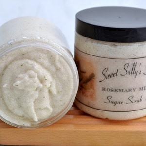 Rosemary Mint Sugar Scrub, 8oz Emulsified Organic Sugar image 5