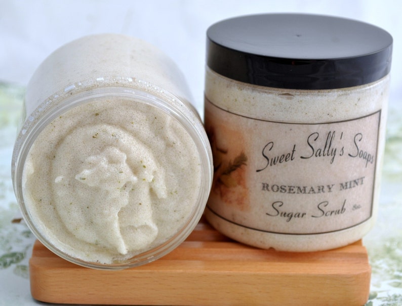 Rosemary Mint Sugar Scrub, 8oz Emulsified Organic Sugar image 5