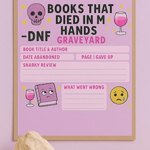 DNF Tracker - Did Not Finish Graveyard Printable – Books That Died in My Hands | Digital Download