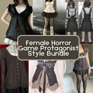 Female Horror Game Protagonist Style Bundle | Dark Coquette | Thrifted Style Bundle | Gift Basket Bundle | Personalized Style Bundle