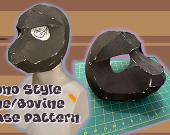 Kemono Fursuit Head Base Pattern: Equine/Bovine EVA Foam (PDF Download)