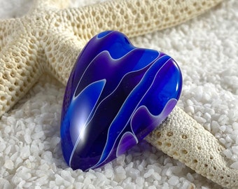 Heart Valentines Worry stone handcrafted from colorful Acrylic  Resin