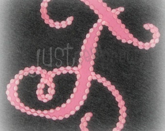 Beaded Vine Monogram Font Embroidery Applique Design
