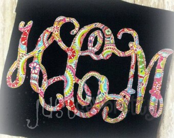 Vine Stitchie Monogram Font Embroidery Applique Design
