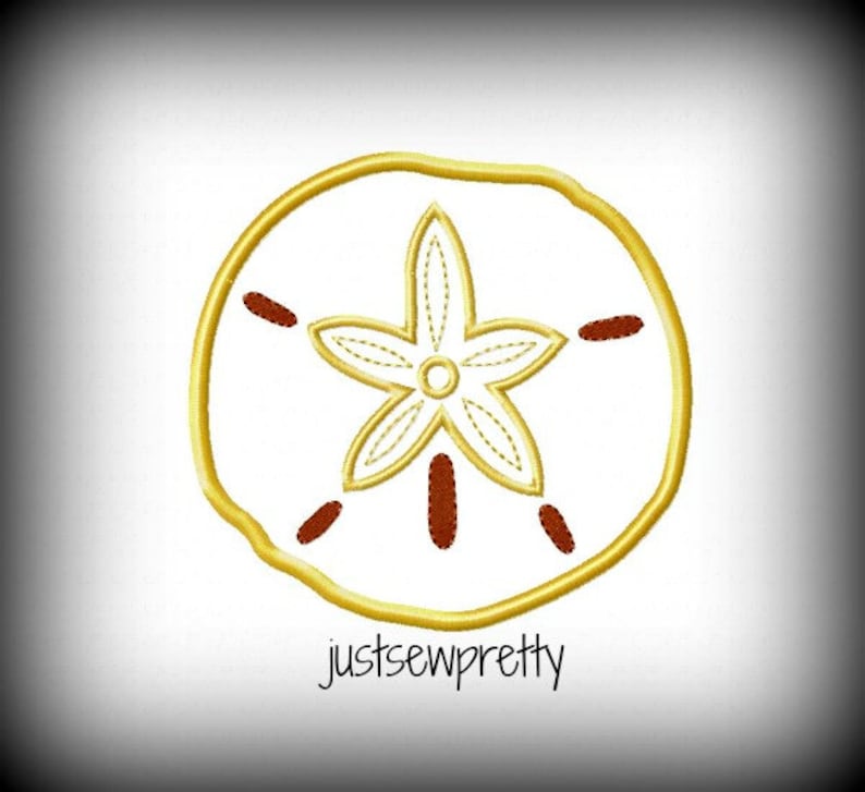 Sand Dollar Embroidery Applique Design Etsy