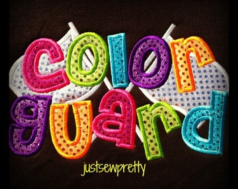 Color Guard Flags Embroidery Applique Design