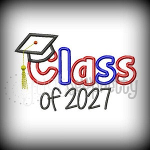 Class Of 2030 Graduate Embroidery Applique Design Etsy