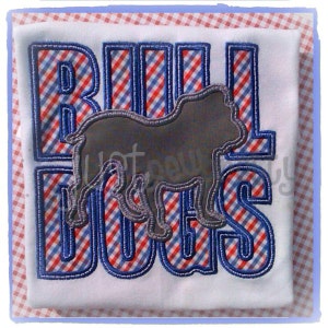 Bulldogs Dawgs Sillouette Embroidery Applique Design