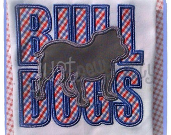 Bulldogs Dawgs Sillouette ricamo Applique Design