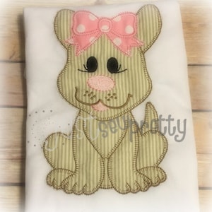 Vintage Decke Welpen Mädchen Applique Stickmuster