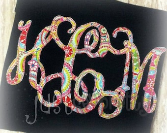 Vine Stitchie Monogram Font Embroidery Applique Design