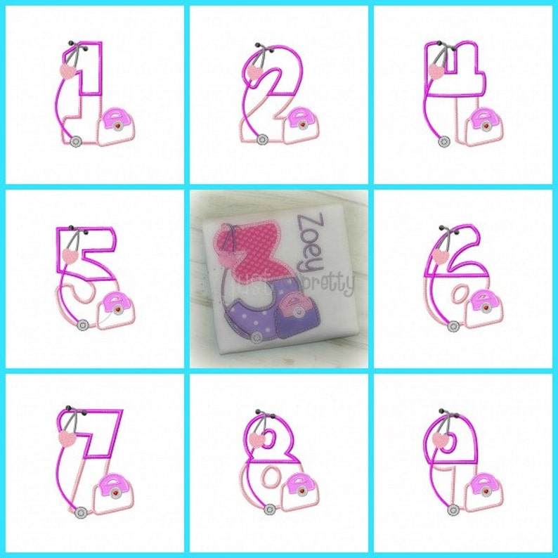 Doctor Number Set Embroidery Applique Design Etsy