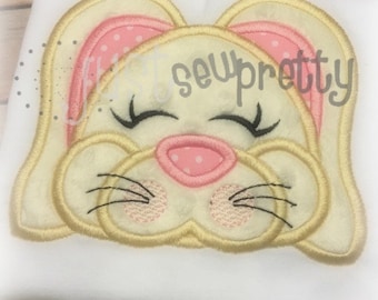 Flopsy Bunny Face Easter Embroidery Applique Design