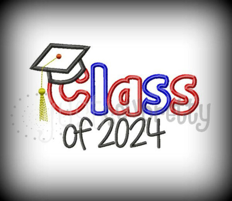 Class of 2024 Graduate Embroidery Applique Design Etsy UK