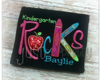 Kindergarten Rocks Embroidery Applique Design
