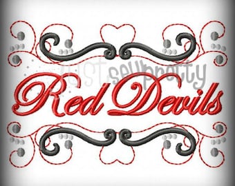 Red Devils Devil Pride Embroidery Design