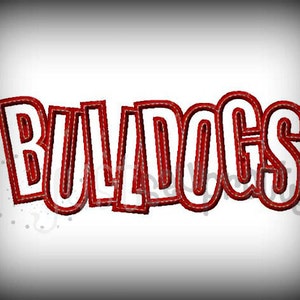 Bulldogs Overlap Dawgs Sillouette Embroidery Applique Design