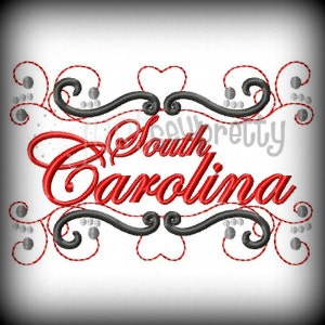 South Carolina State Pride Embroidery Design