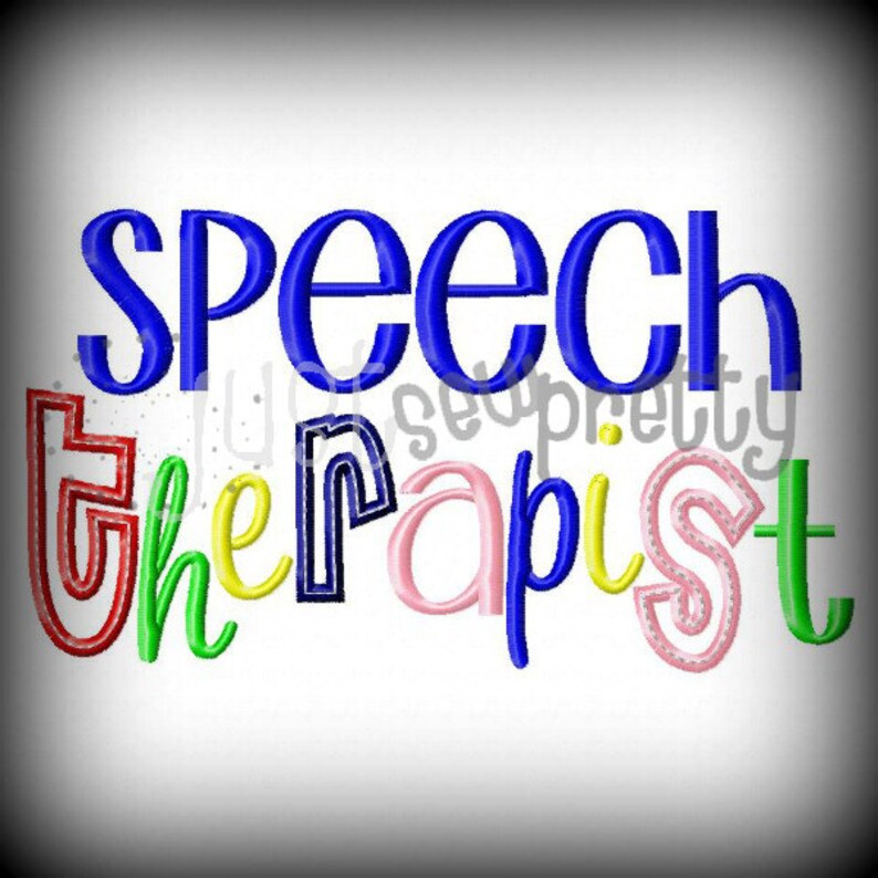 Speech Therapist Embroidery Applique Design Etsy