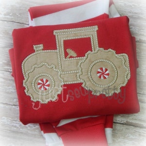 Gingerbread Tractor Boy Embroidery Applique Design