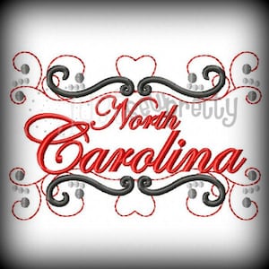 North Carolina State Pride Embroidery Design