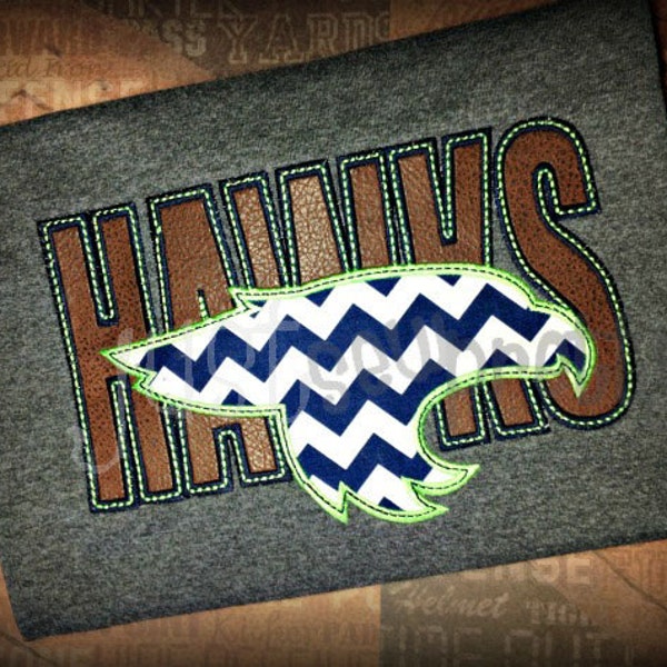 Hawks Silhouette Embroidery Applique Design