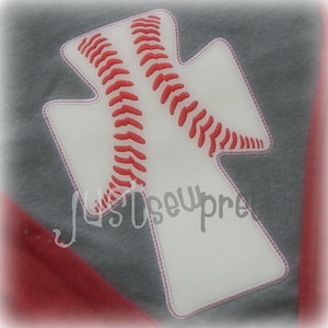 Baseball Cross Embroidery Applique Design