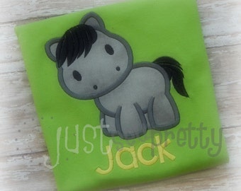 Cute Boy Horse Embroidery Applique Design
