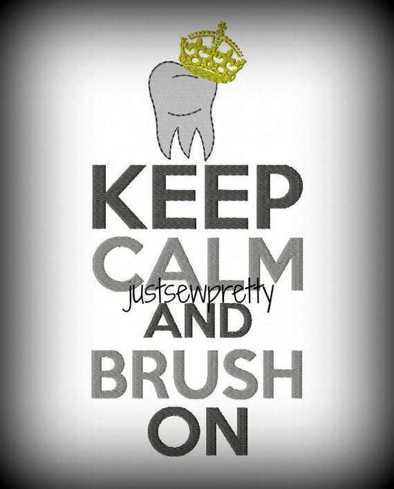 Keep Calm and Brush On Machine Embroidery Design