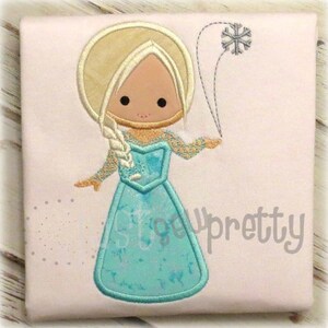 Snowflake Princess Embroidery Applique Design