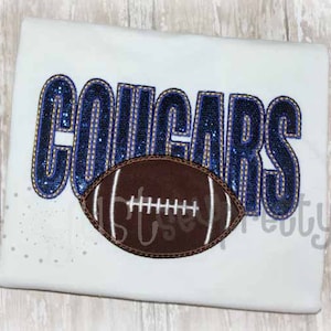 Cougars Football Embroidery Applique Design