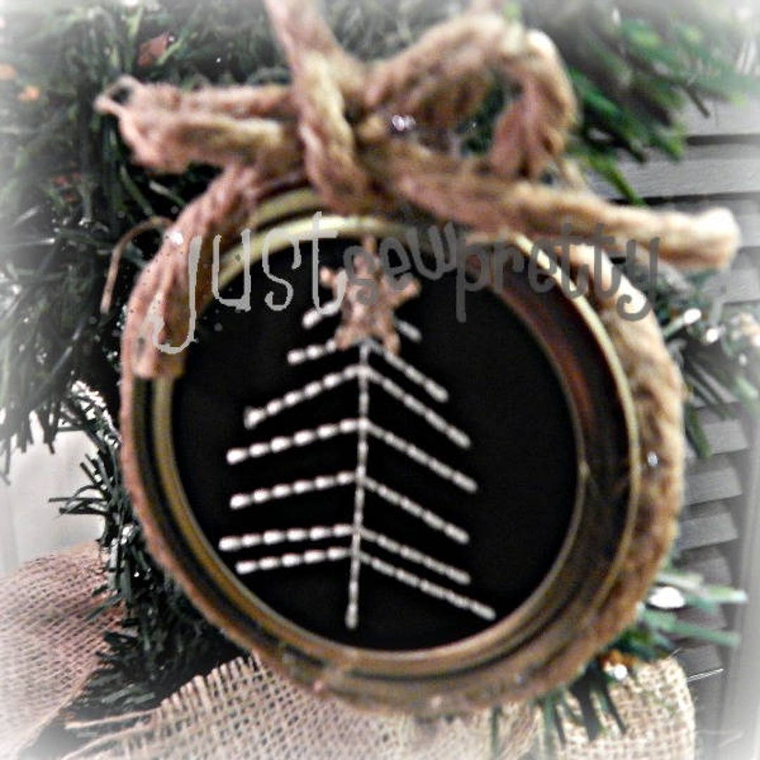 Mason Jar Lid Ornament Christmas Tree Design Etsy