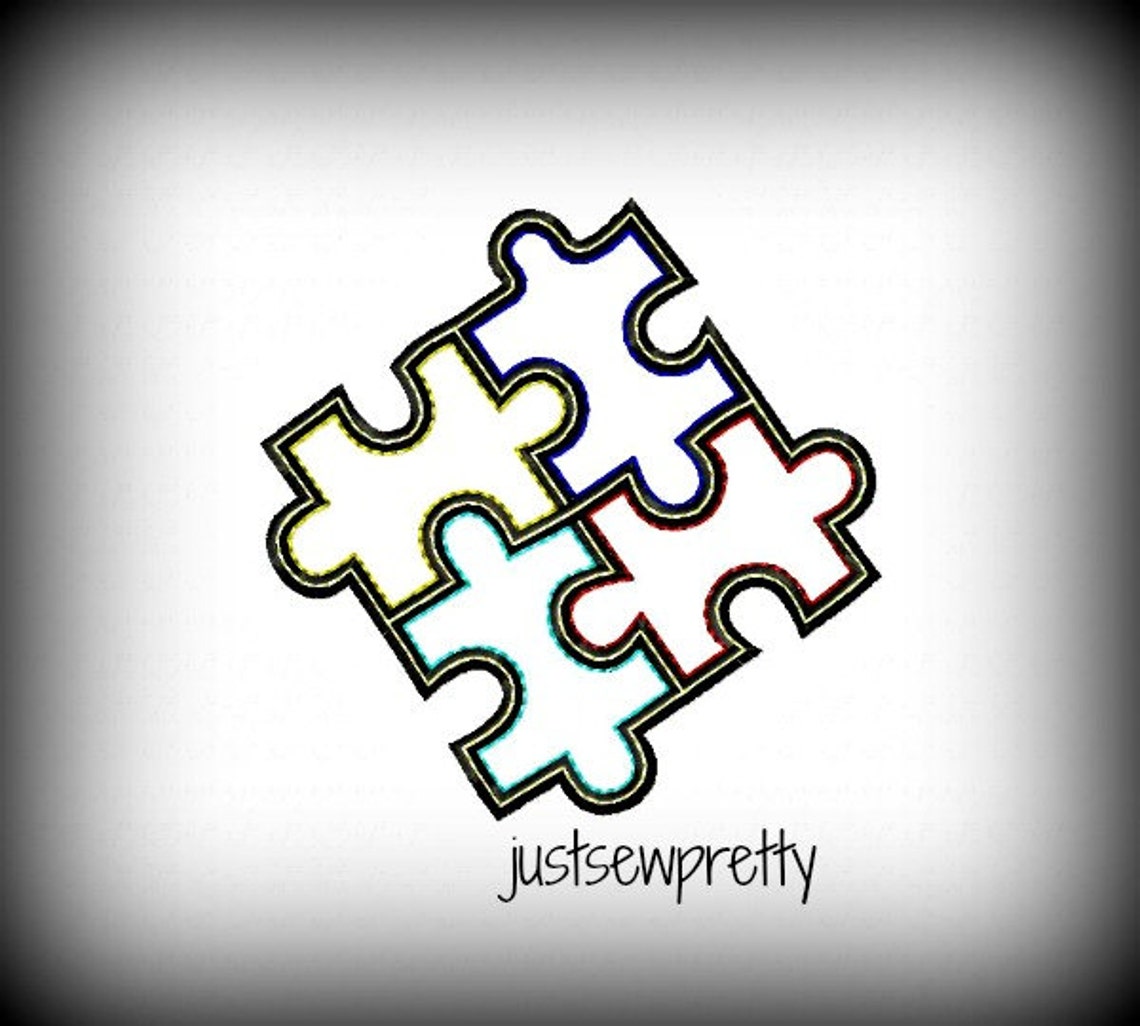 Autism Awareness Puzzle Embroidery Applique Design  Etsy