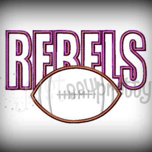 Rebels Football Embroidery Applique Design