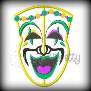 Mardi Gras máscara apliques bordado diseño